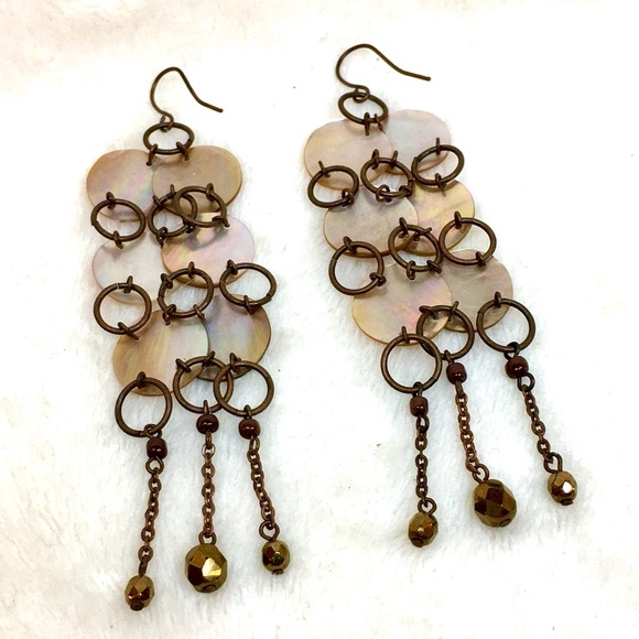 Mother of Pearl Boho Chandelier Drop Earrings - Picture 4 of 7